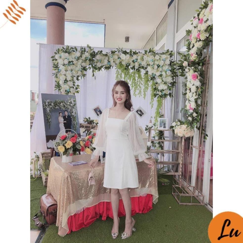 Váy Nữ Đẹp Đầm dự tiệc tay phồng đính ngọc GXin Dress.Đầm dáng xòe co giãn thời trang