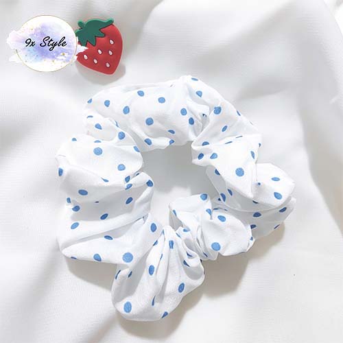 Dây Buộc Tóc Cột Tóc Nữ Hàn Quốc Scrunchies Tone Xanh Chấm Bi, Caro 9x Style 5cm Chất Liệu Vải Mềm Mịn Co Giãn Thoải Mái Đa Dạng Kiểu Hình Phong Cách Hot Trend Hợp Thời Trang Dành Cho Nữ 