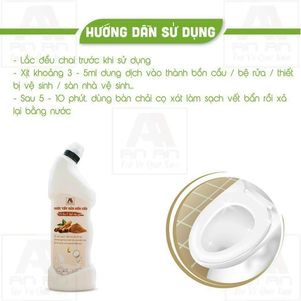 Nước tẩy rửa bồn cầu An An hương quế, nước tẩy rửa nhà tắm, lavabo