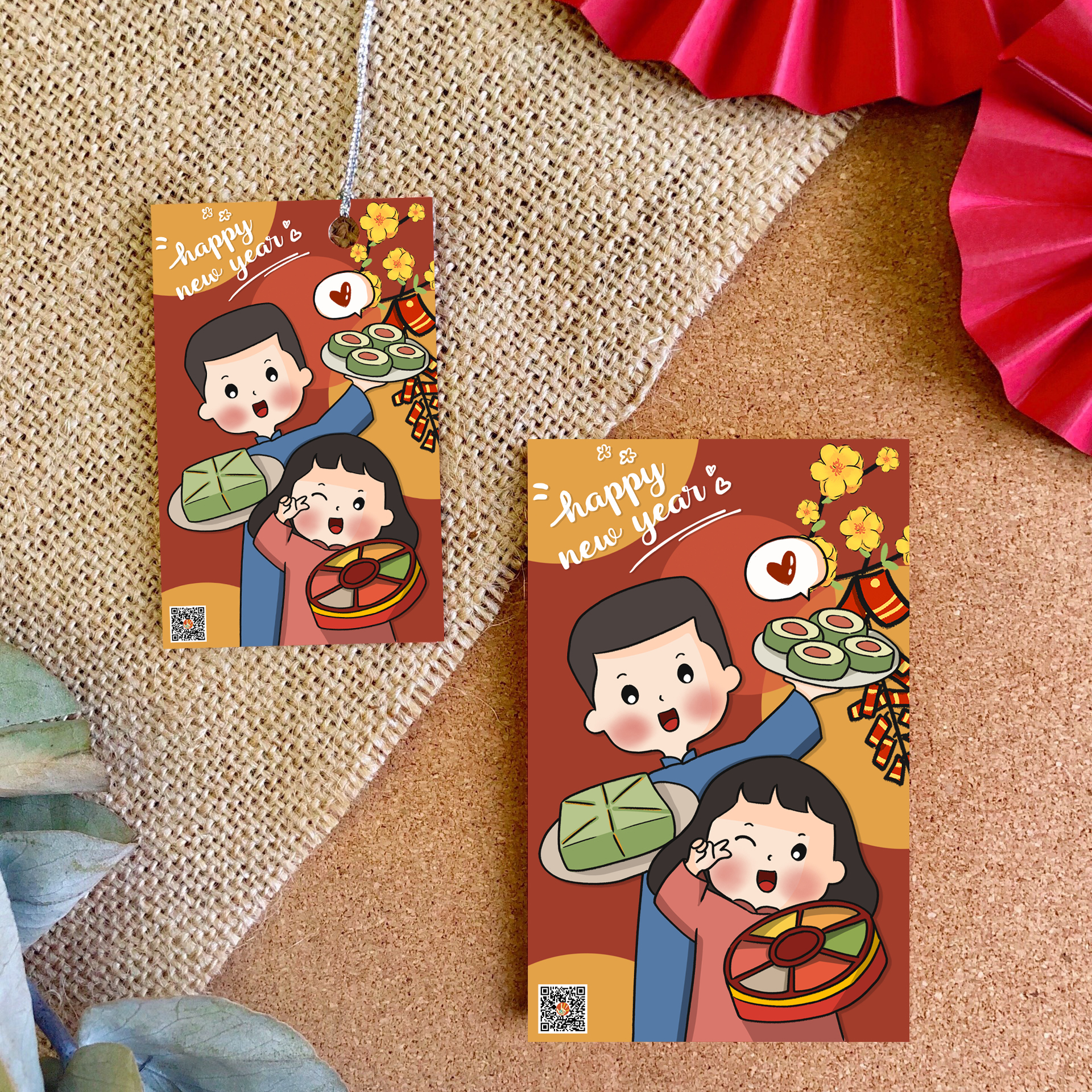 SET 10 POSTCARD TẾT VUI SÁNG TẠO TẾT SUM VÀY