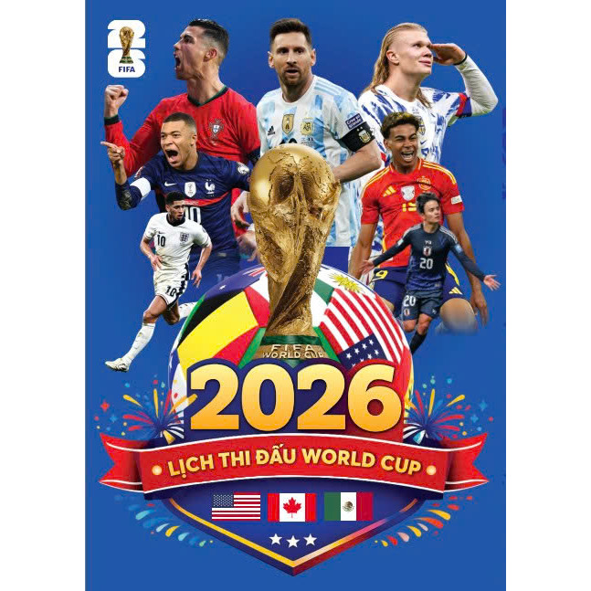 Lịch Thi Đấu Bóng Đá World Cup 2026 (gấp) In Màu 68x24 cm - ndbooks