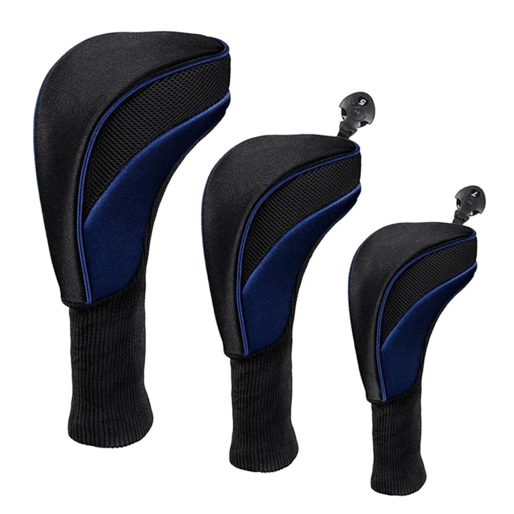 6 Pieces Golf Wood Head Cover Fairway Driver Headcover Mesh Club Guard