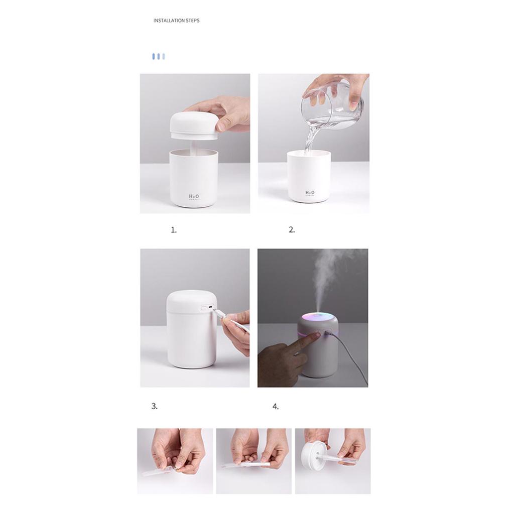 5xUSB Essential Oil Diffuser Portable Mini Air Humidifier Auto Shut Off Gray