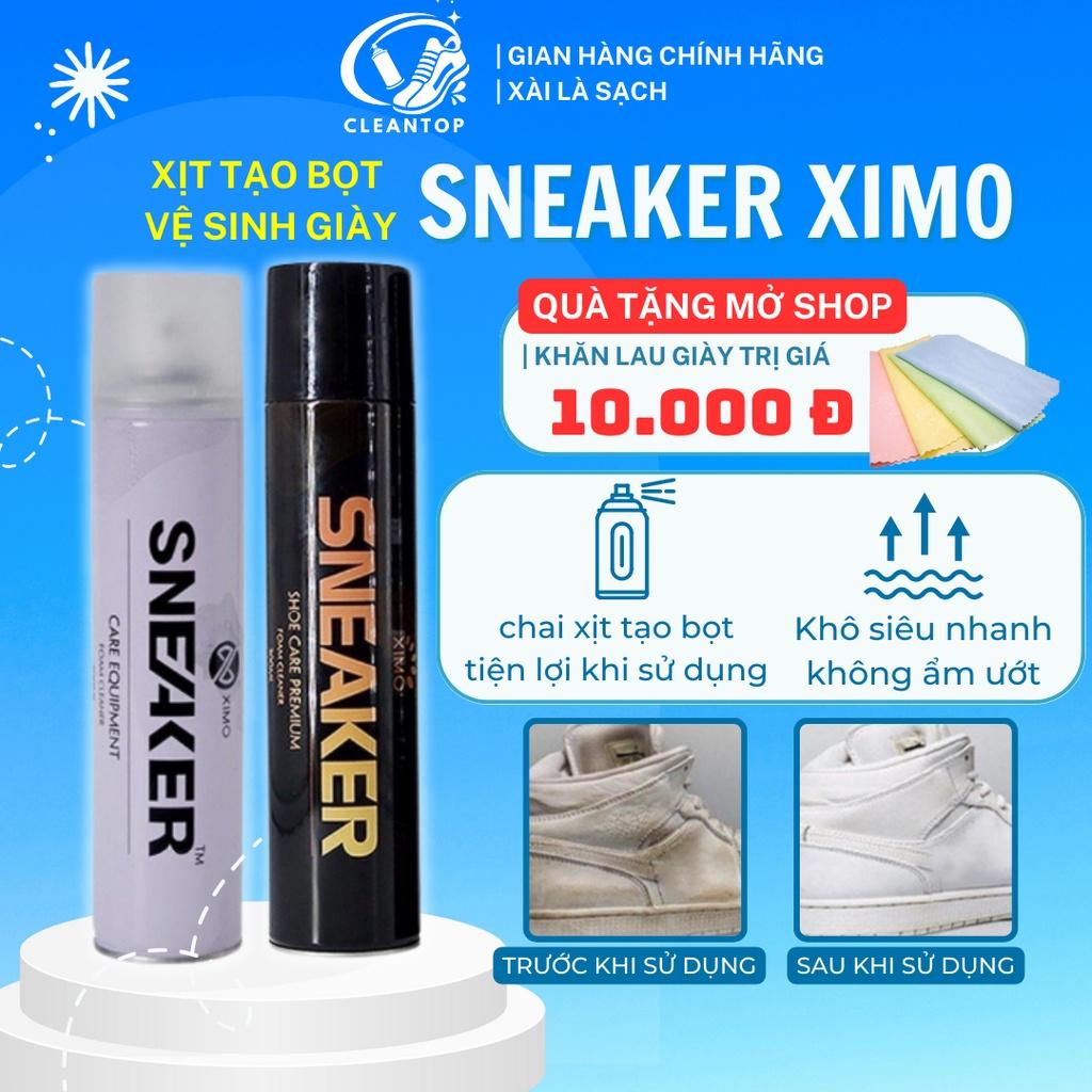 Chai Xịt Làm Sạch Giày Sneaker XIMO Tạo Bọt Tẩy Vết Bẩn,Vết Ố Vàng Trên Giày Sneaker, Giày Thể Thao, Giày Da CLEANTOP