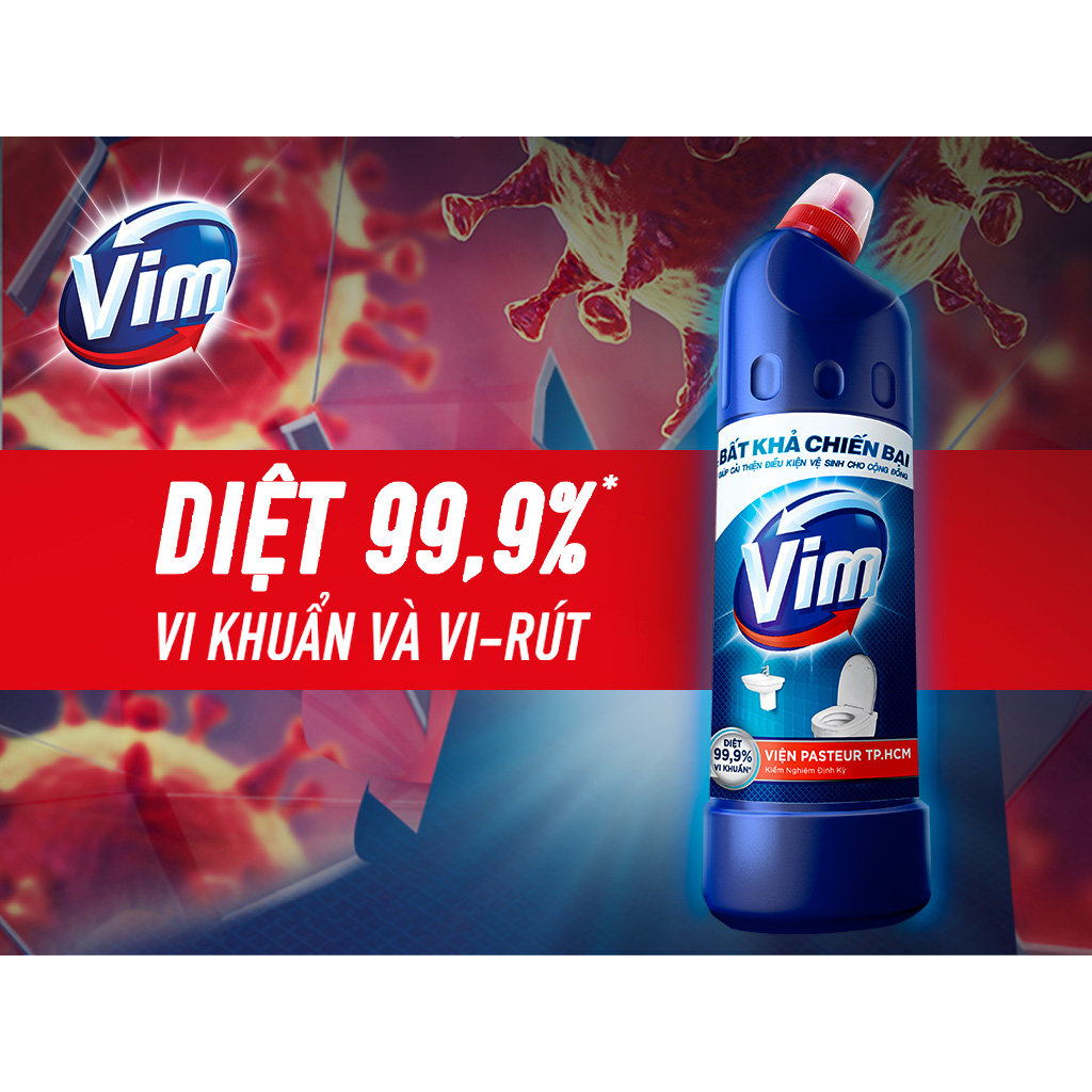 Nước tẩy bồn cầu Vim Diệt khuẩn chai 900ml