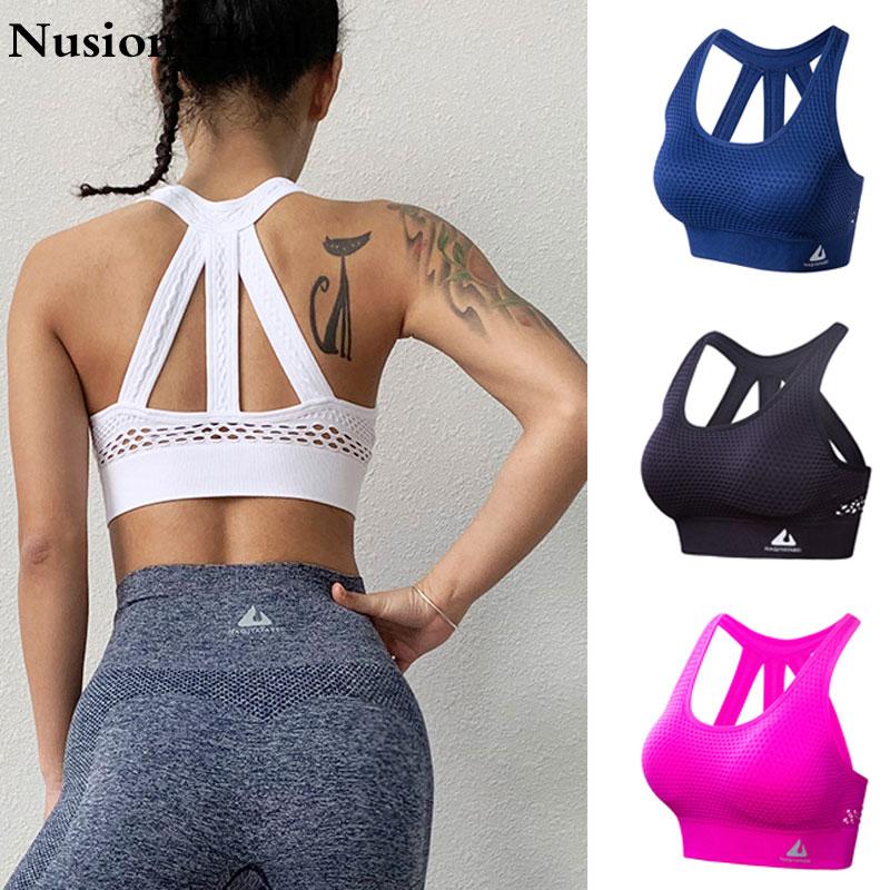 Phụ Nữ Áo Ngực Thể Thao Cao Cấp Va Đập Cao Cho Tập Yoga Thể Dục Chạy Miếng Lót Crop Top Thể Thao Xe Tăng, Yoga Thể Thao Đẩy Lên áo Ngực Bra Nữ
