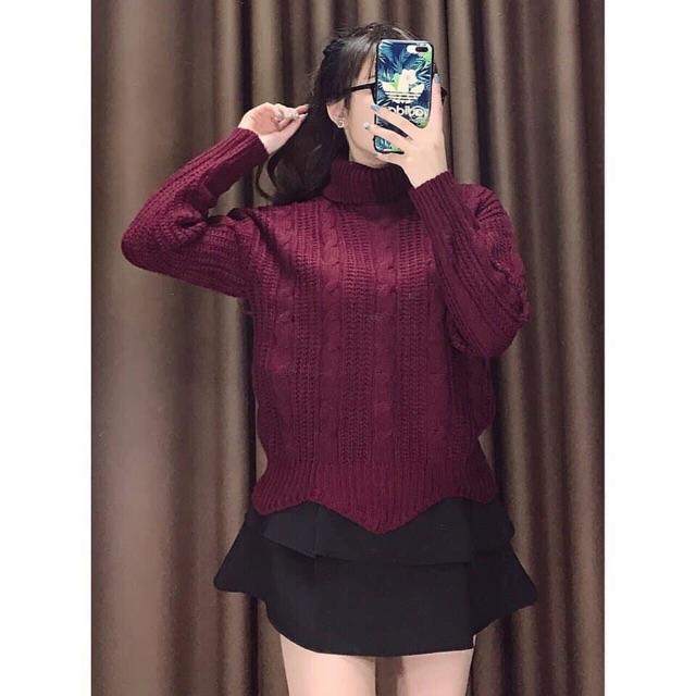 Áo len vặn thừng lượn sóng