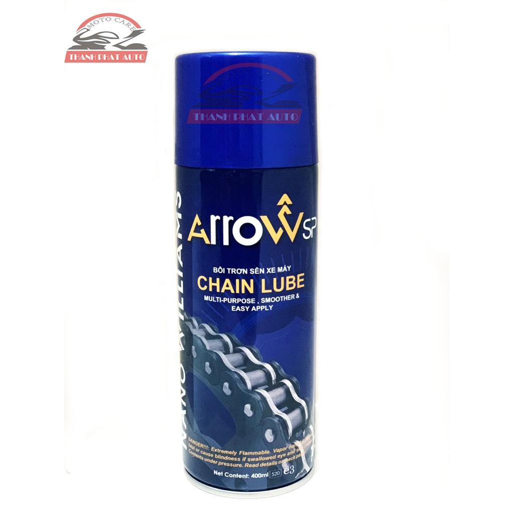 CHAI XỊT BÔI TRƠN SÊN XE MÁY ARROW CHAIN LUBE 400ML