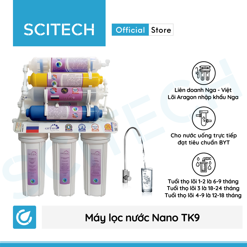 Máy lọc nước Nano TK9 FIR Oxygen by Scitech (Không dùng điện, không nước thải) - Hàng chính hãng