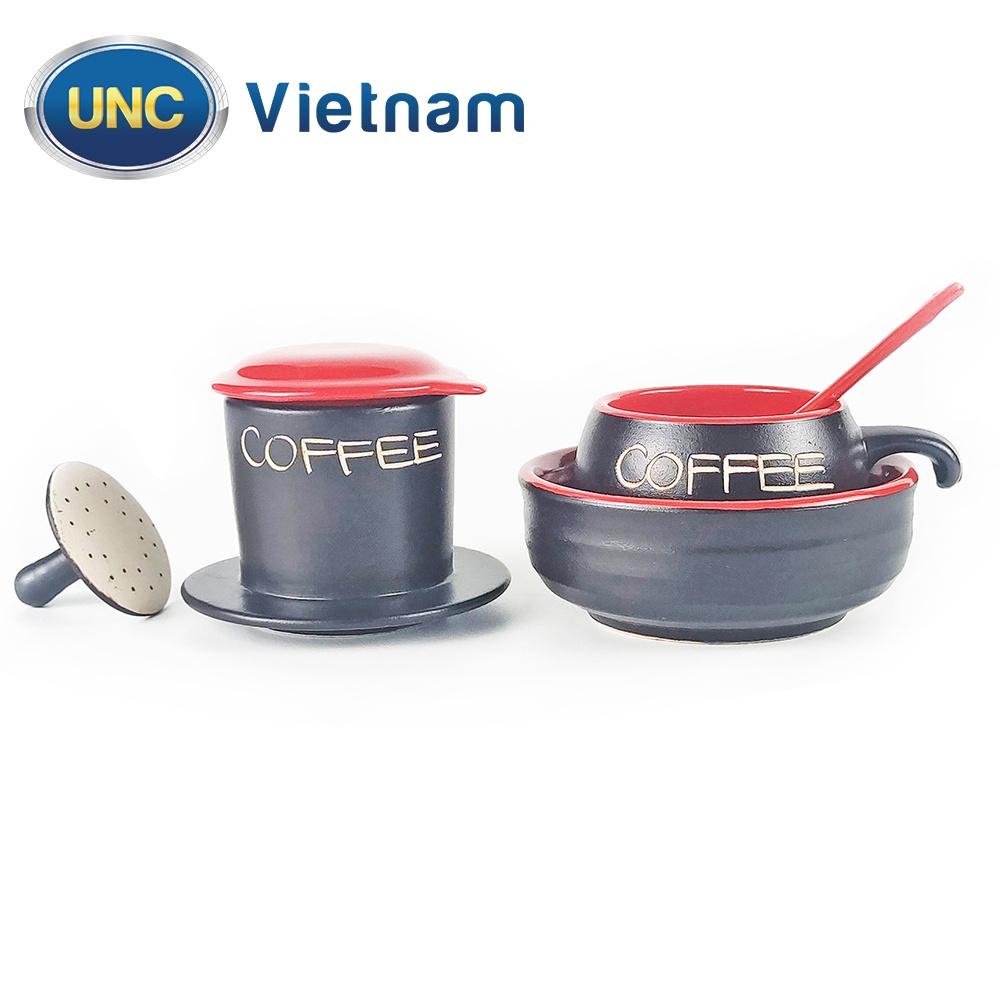 Bộ Phin Cà Phê Sứ UNC Việt Nam - Sử dụng bát giữ nhiệt, nhiều màu sắc, đủ món, pha cafe sẽ ngon hơn.