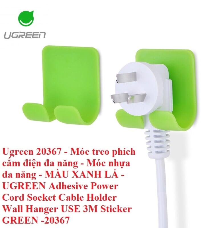 Ugreen UG20367CD107TK Màu Xanh lá Móc treo phích cắm điện đa năng - HÀNG CHÍNH HÃNG