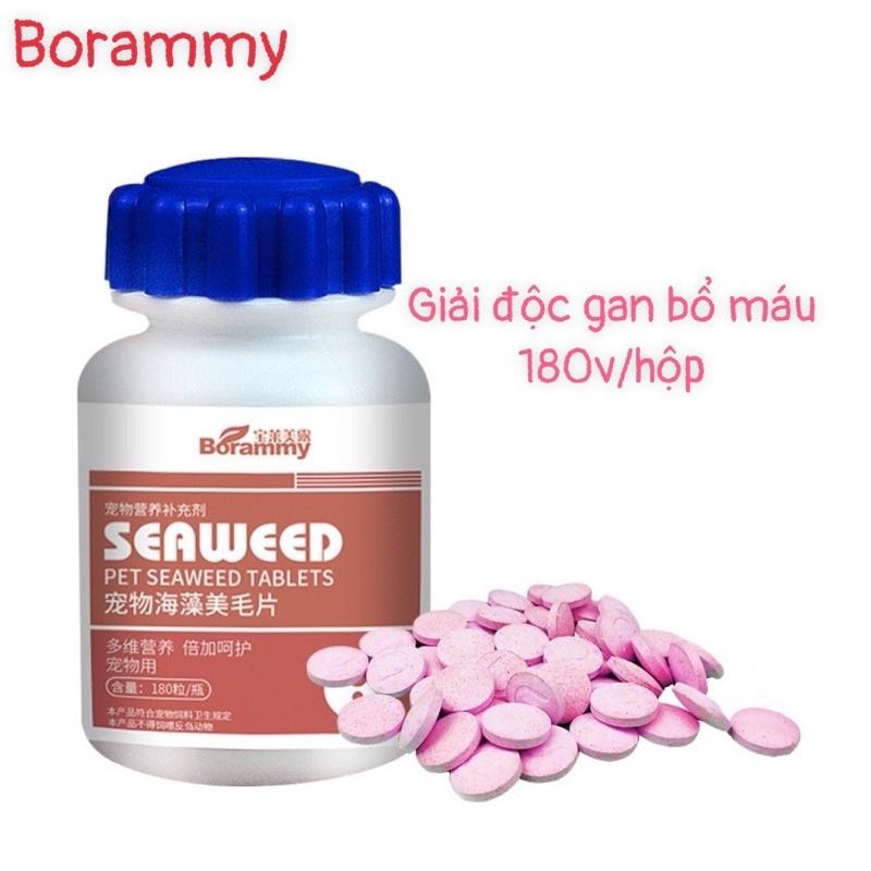 Vitamin cho chó mèo Borammy bổ sung Canxi, Nguyên tố vi lượng, Men tiêu hoá, Giải độc hộp 180v - vitamin cho chó mèo