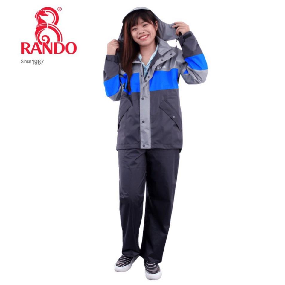 BỘ QUẦN ÁO ĐI MƯA Đi Phượt Đi Xe Đạp Thời Trang RANDO Chính Hãng Vải Dù Cao Cấp Không Thấm Nước Phản Quang GIÁ SỈ ECO
