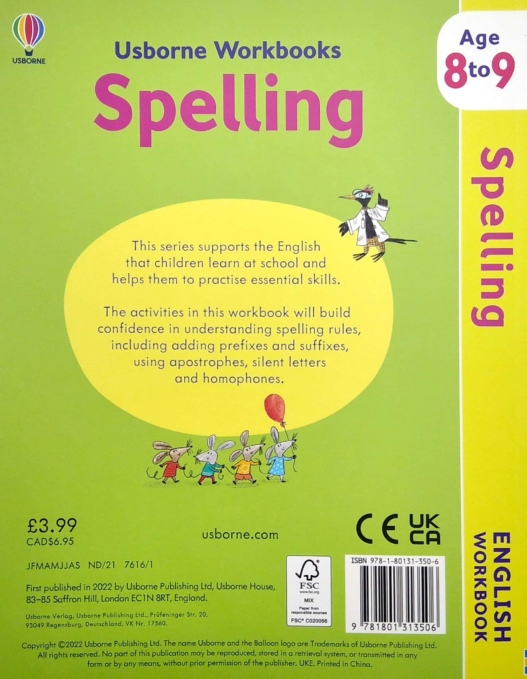 Usborne Workbooks Spelling 8-9