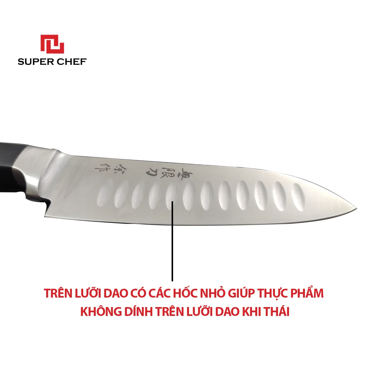 Dao Bếp Chống Dính Ngắn Santoku Chính Hãng Super Chef Công Nghệ Nhật Siêu Sắc Bén, Lâu Cùn, Lưỡi Thép Cao Cấp Không Gỉ Sét , An Toàn Sức Khỏe Siêu Tiện Lợi ( Lưỡi dài 13.5cm)