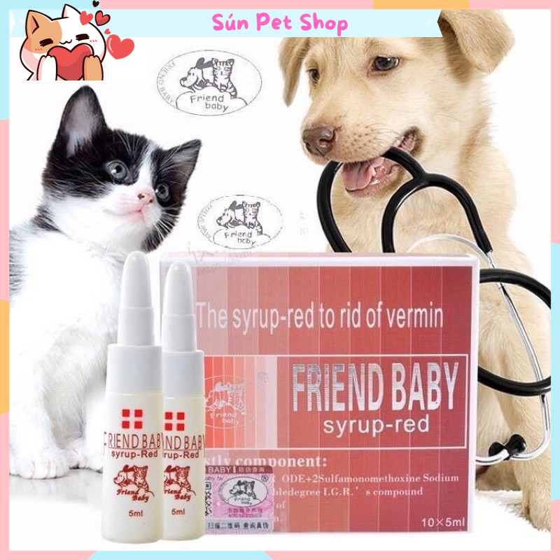 Hình ảnh Siro uống chống giun sán cho chó mèo Friend Baby 5ml