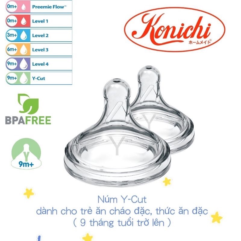 Set 2 Núm Ty Dr.Brown's Cho Bình Sữa Cổ Rộng Y Cut
