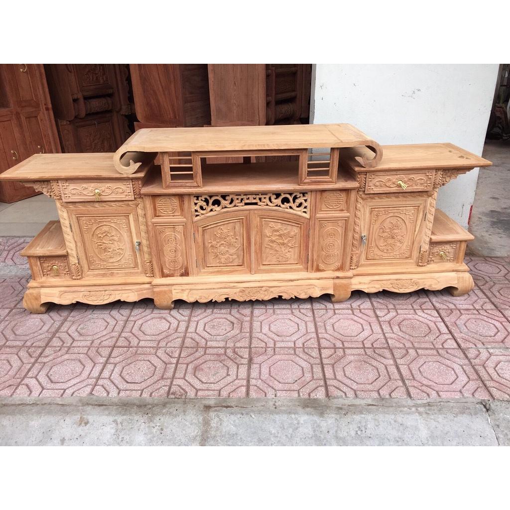 Kệ tivi kiểu Vòm gỗ gõ đỏ
