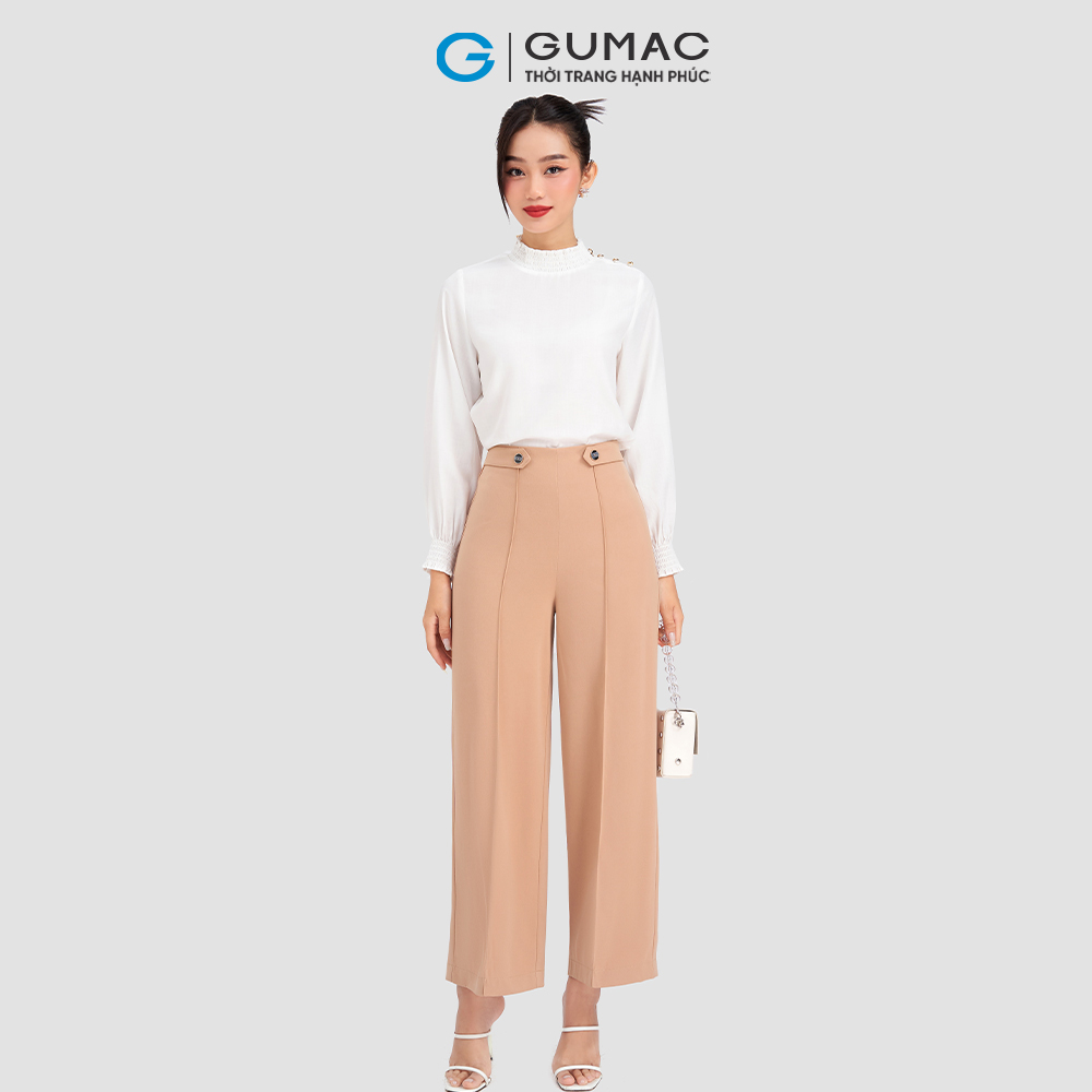  Quần suông chiết ly GUMAC QD03058