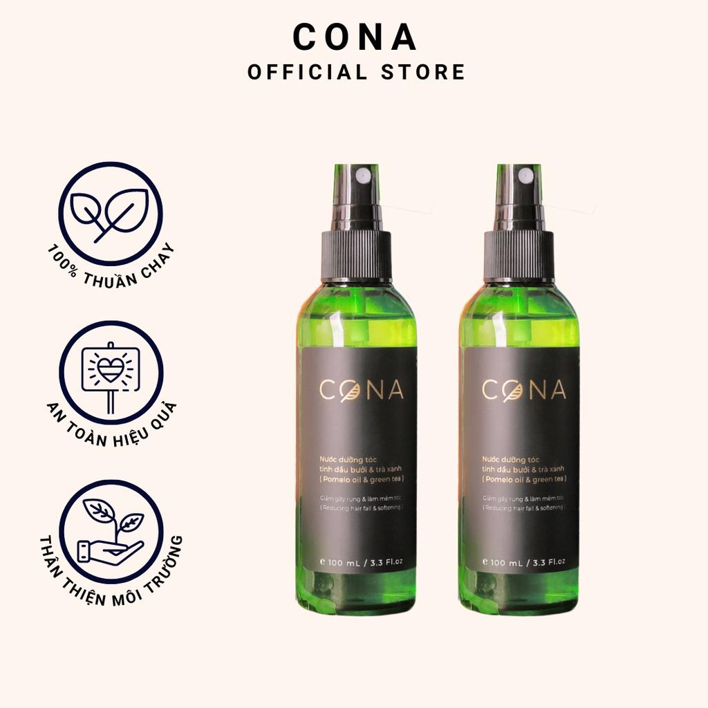 Bộ 2 chai nước dưỡng tóc kích mọc tóc tinh dầu bưởi và trà xanh cona 2x100ml giúp tóc mọc nhanh giảm gãy rụng