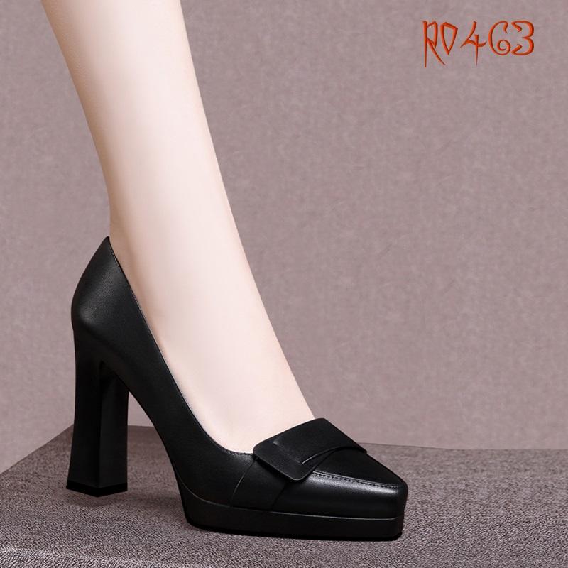 Giày cao gót nữ đẹp đế vuông 8 phân hàng hiệu rosata màu đen ro463 - HÀNG VIỆT NAM CHẤT LƯỢNG QUỐC TẾ