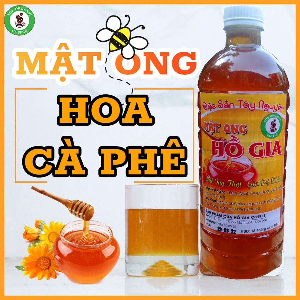1 Lít Mật ong tự nhiên nguyên chất hoa cà phê chuẩn Đăk Lăk