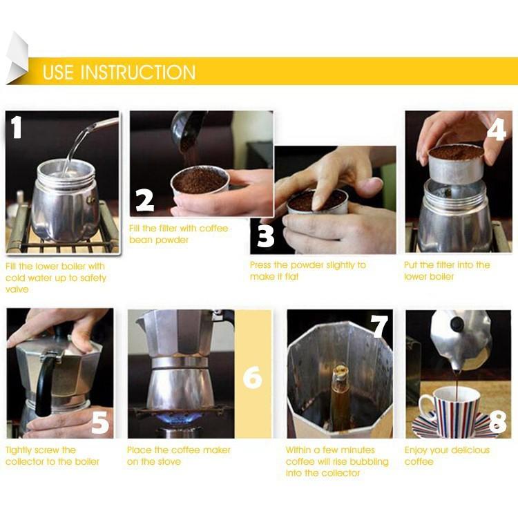 COMBO BÌNH PHA CAFE ĐIỆN KIỂU Ý 150 ml 3 tách kèm bếp điện tiện dụng