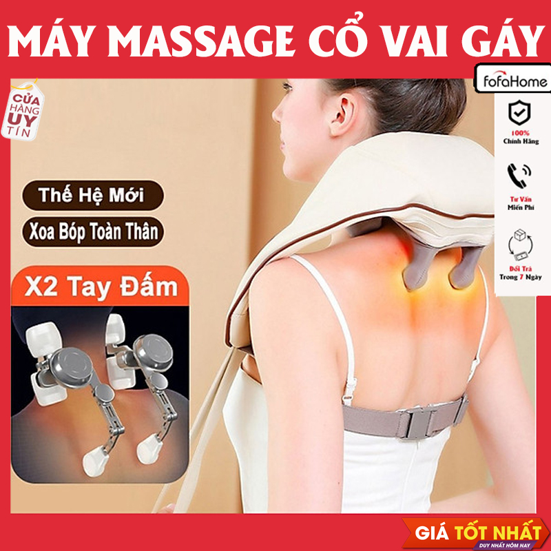 Máy Massage Cổ Vai Gáy 6D Bản Cao Cấp Có Đèn Hồng Ngoại, Khăn Choàng Massage Đăng Năng Toàn Thân Mô Phỏng Kỹ Năng Massage Số 8 Giao Màu Ngẫu Nhiên