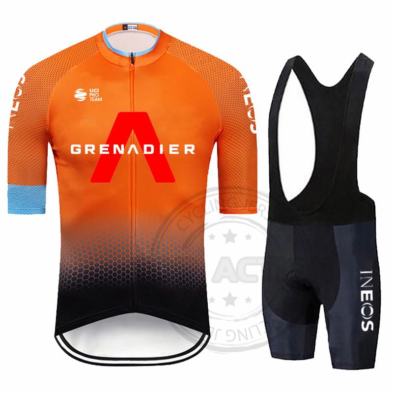 2022 INEOS Grenadier Đi Xe Đạp Quần Áo Mùa Hè Đi Xe Đạp Quần Áo Nhanh Khô Phù Hợp Với Ba Môn Phối Hợp Xe Đạp Đi Xe Đạp Quần Áo Phù Hợp Với Color: cycling set 8 Size: XS