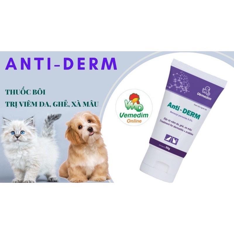 Kem Thuốc bôi trị ghẻ, viêm da Anti DERM dành cho chó mèo