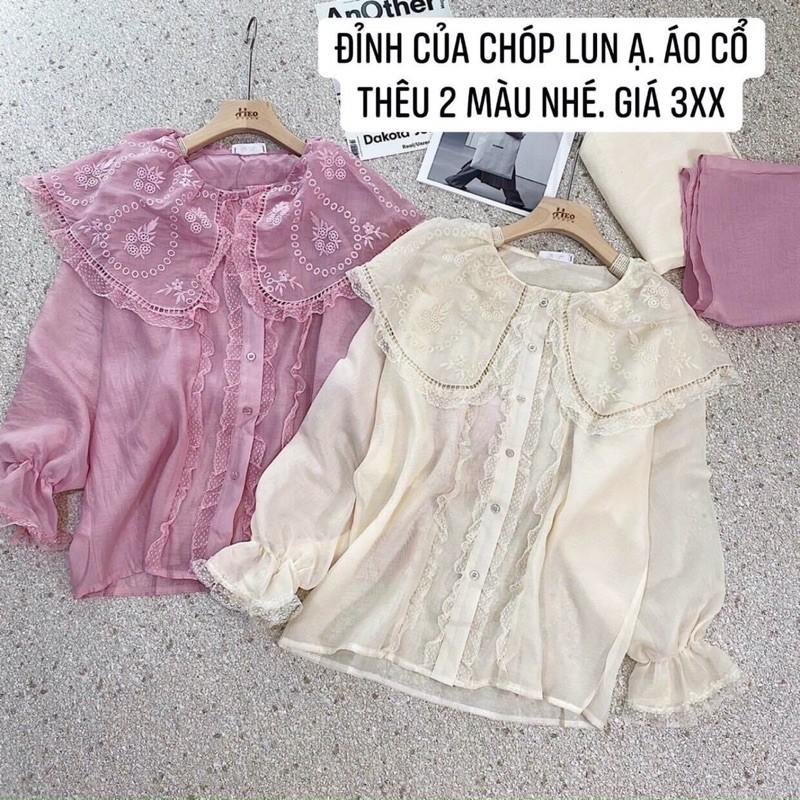 ÁO SƠ MI CỔ BÈO THÊU