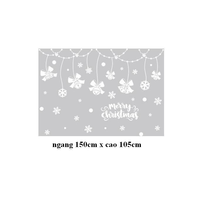 Decal trang trí noel rèm nơ trắng