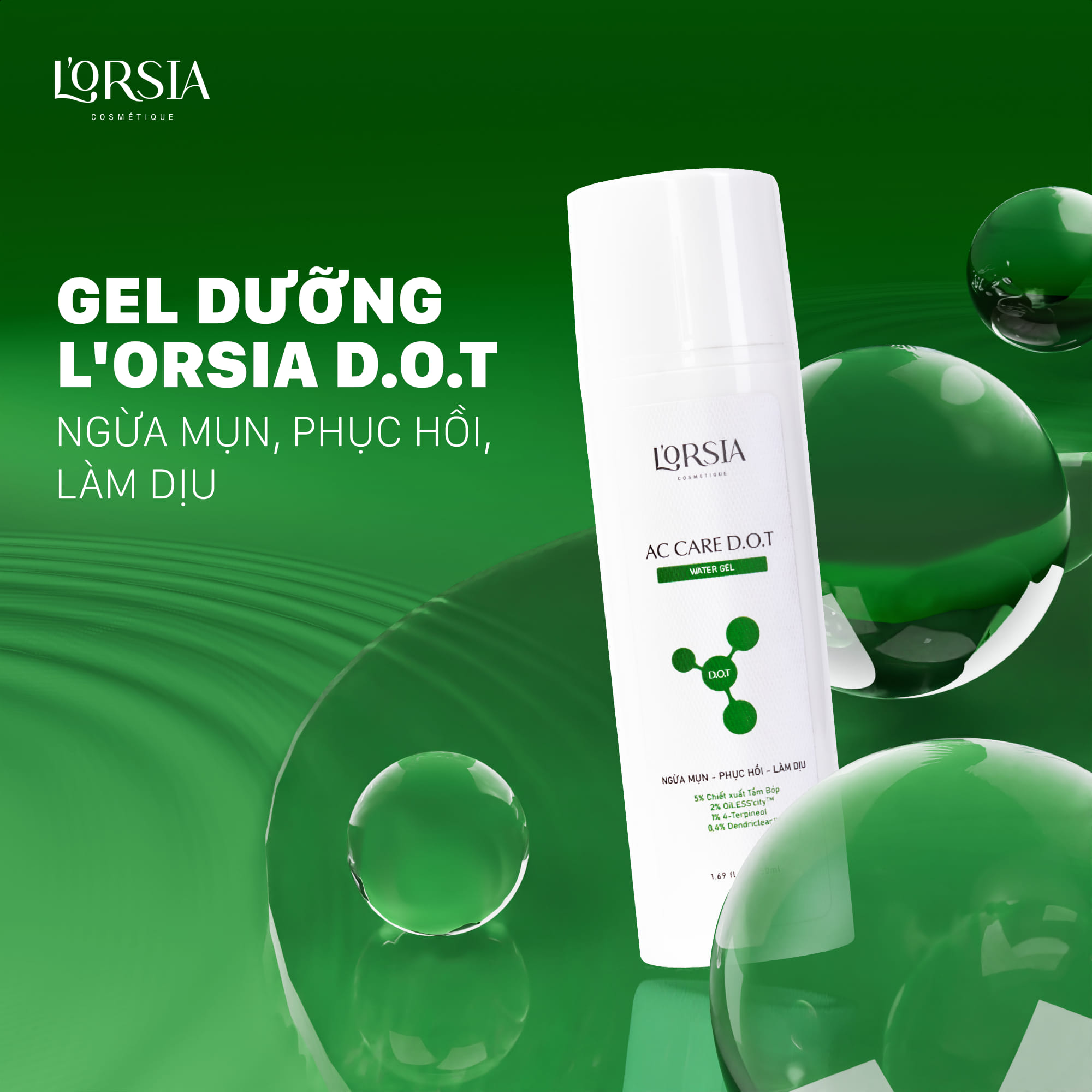 Gel dưỡng L’orsia ngừa mụn, phục hồi, làm dịu D.O.T 50ml