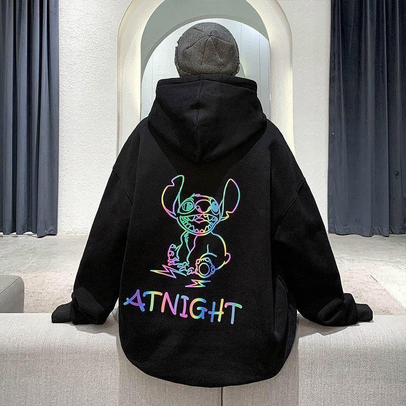 Áo Hoodie Nỉ Nam Nữ From Rộng Unisex In Dạ Quang Phát Sáng Cực Hot Chất Nỉ Ngoại Dày Dặn (atnight)