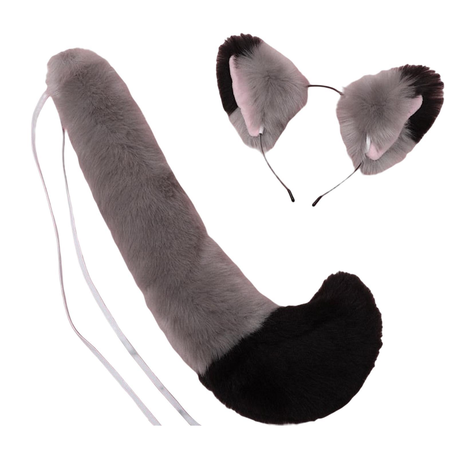 Ears and Long Tail Set Dress up Costume Accessories for Prom Halloween