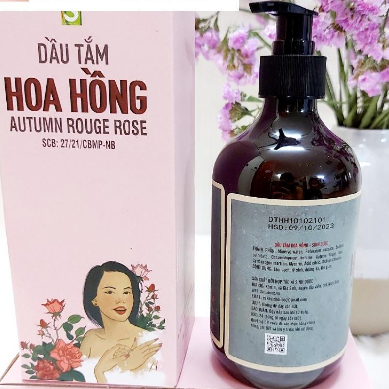 Sữa Tắm Hoa Hồng Sinh Dược Thiên Nhiên Chăm Sóc Dưỡng Da Mịn Màng Trắng Sáng Dung Tích 500ml