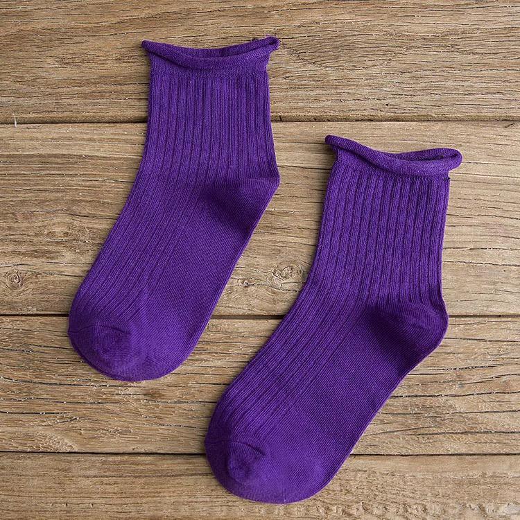 Vớ Cao Cổ Trơn Cuộn Tất Vớ cổ Cao Trơn Phong Cách Hàn Nhật Vớ Cổ Cao Nam nữ Cute Cotton Phong Cách Ulzzang
