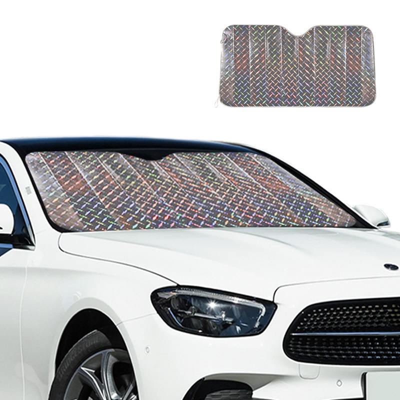 Tấm chắn nắng kính lái ô tô, xe hơi phủ nhôm bạc phản quang, cách nhiệt NQC02