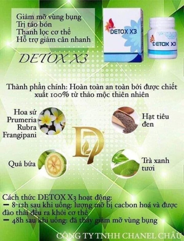 DETOX X3 hỗ trợ giảm cân với 100% thảo dược thiên nhiên - - Hộp quà tặng ý nghĩa cho mọi nhà