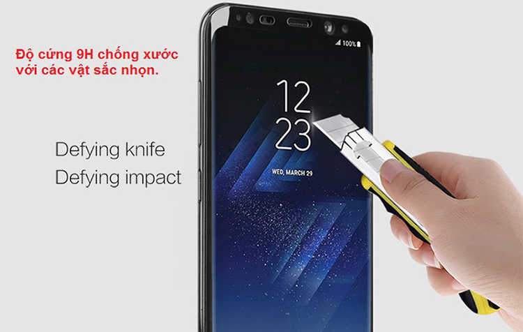 Kính Cường Lực Phủ Màu Dành Cho Samsung Galaxy S8 Plus - Hàng Nhập Khẩu