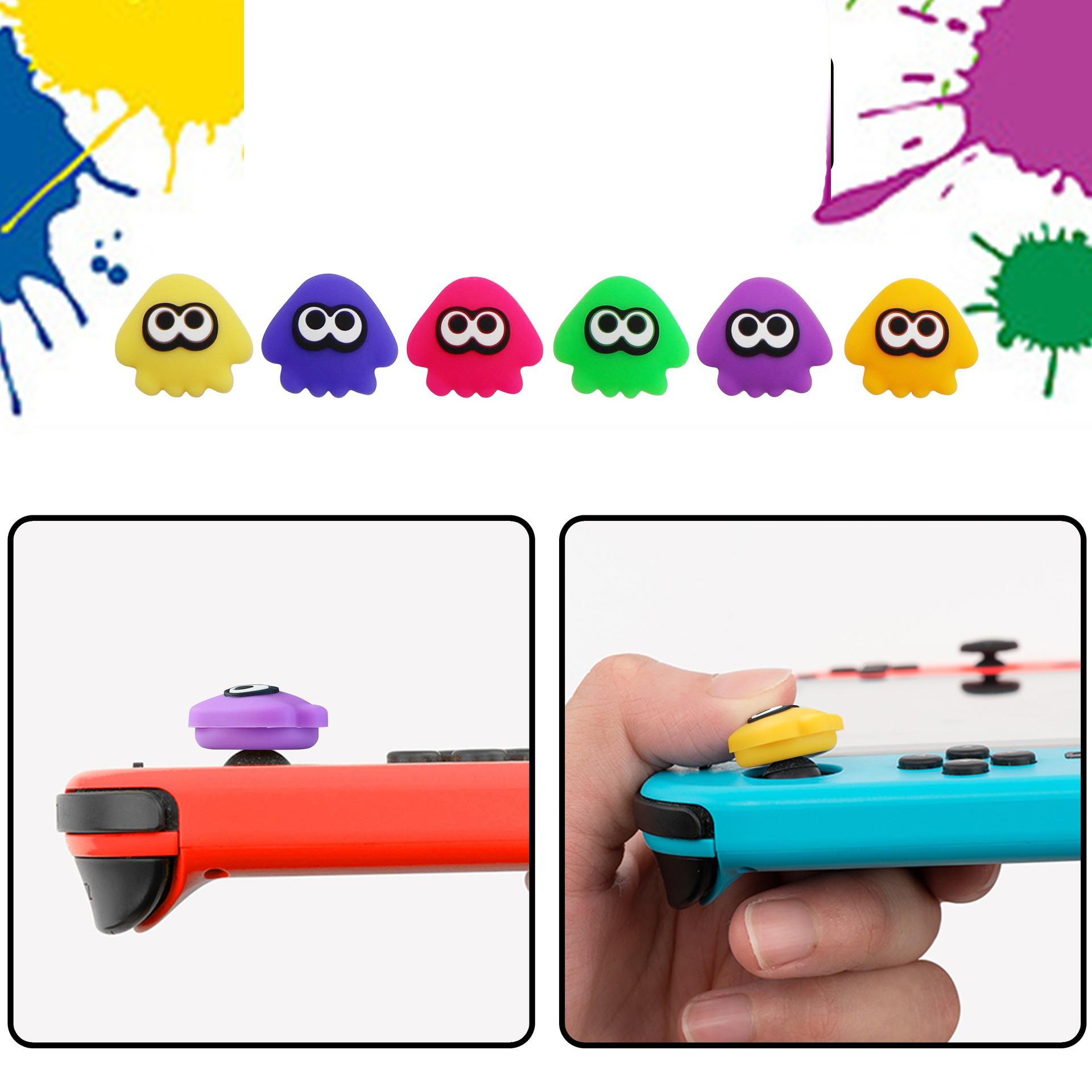 Vỏ bọc ngón tay cái bằng silicon hình con mực bạch tuộc Vỏ cần điều khiển cho Nintendo Switch NS Oled Lite Bộ điều khiển Joy-con Nắp kẹp ngón tay cái Màu sắc: nắp và 2 tay cầm