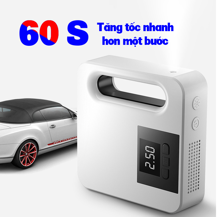 Máy bơm lốp xe ô tô điện tử thông minh tự ngắt Car365 cao cấp màn LCD hiển thị áp suất - Vật liệu cao cấp - Bơm nhanh - Thiết kế nhỏ gọn - CAR44