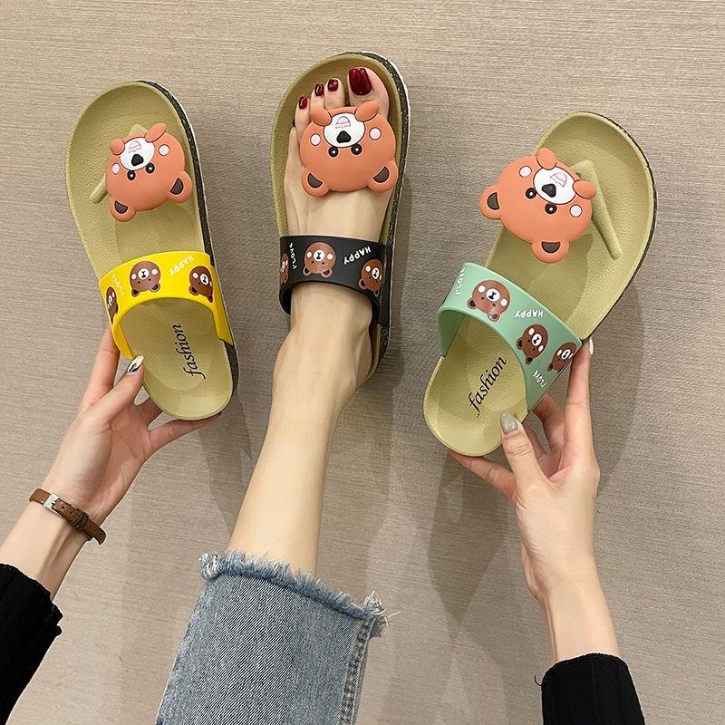 Slipper women summer online celebrity ins wears 2021 new fashion Korean version of Baida anti-skid soft sole cute cartoo