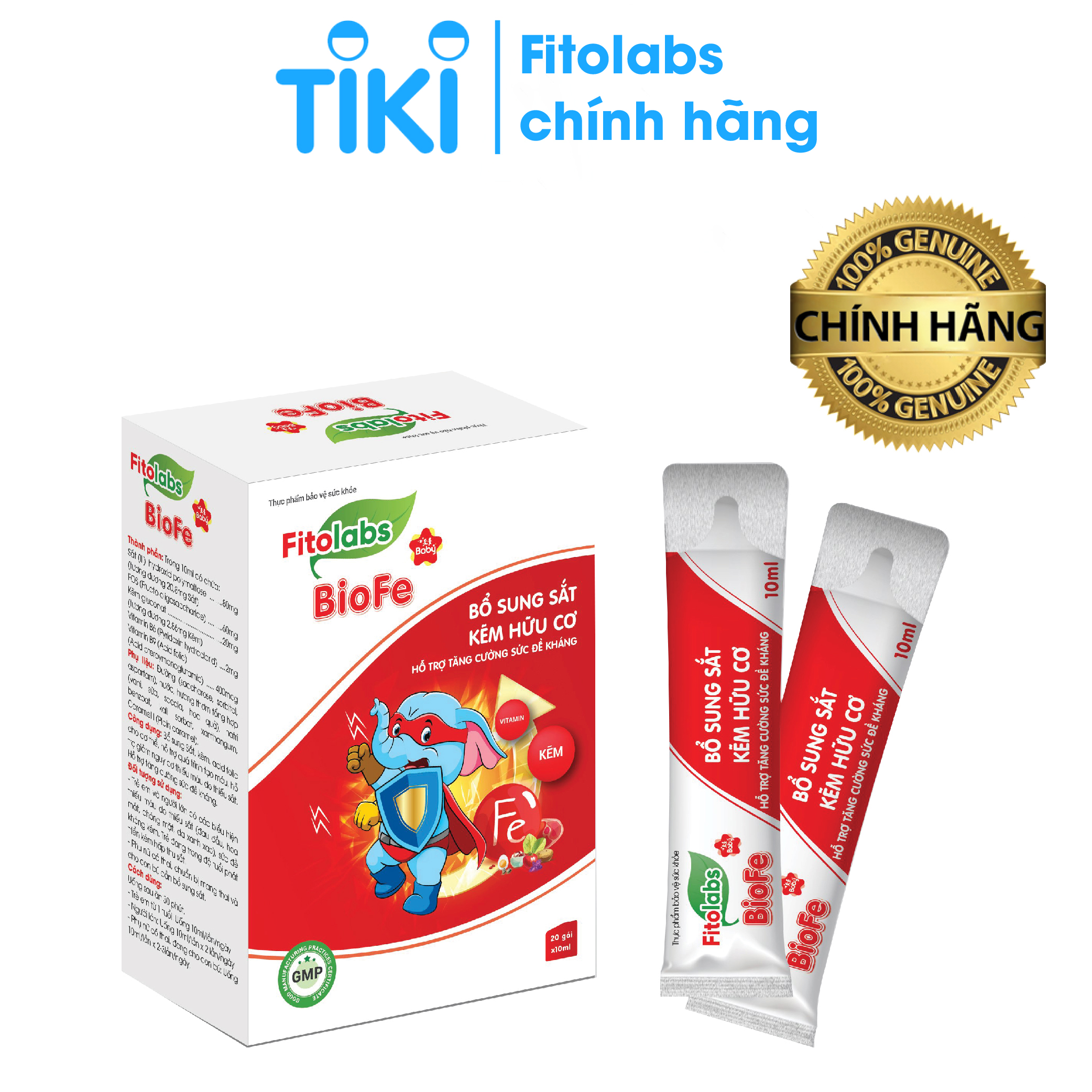 Fitolabs BioFe bổ sung vi chất Sắt, Kẽm, Vitamin B6-B9 hỗ trợ quá trình tạo máu, tăng cường sức đề kháng