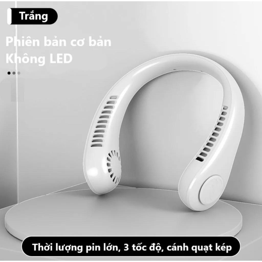 Quạt Đeo Cổ Mini không cánh Tích Điện Siêu Hot Sạc USB Không Thông Minh, Quạt Gió Siêu Mạnh