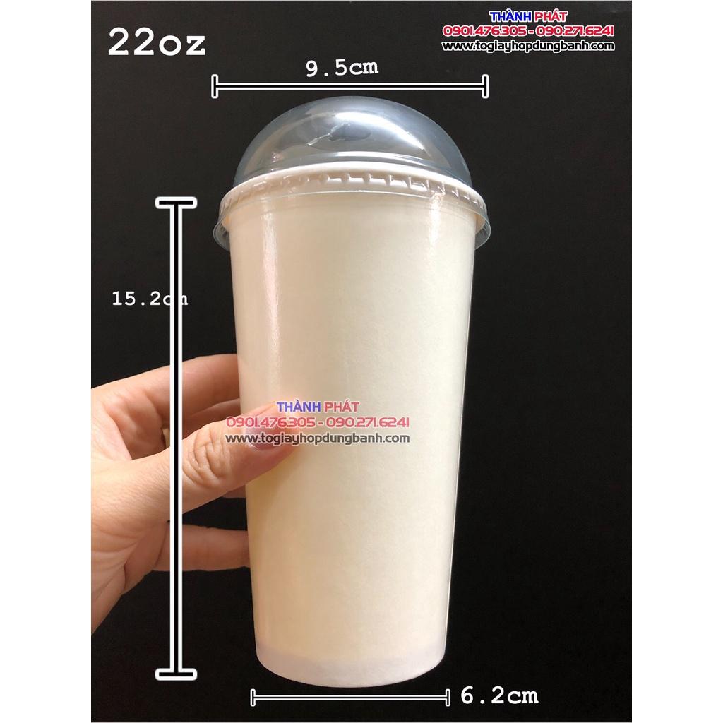 50 Ly giấy 22oz - 660ml đựng trà sữa, nước ép, cafe