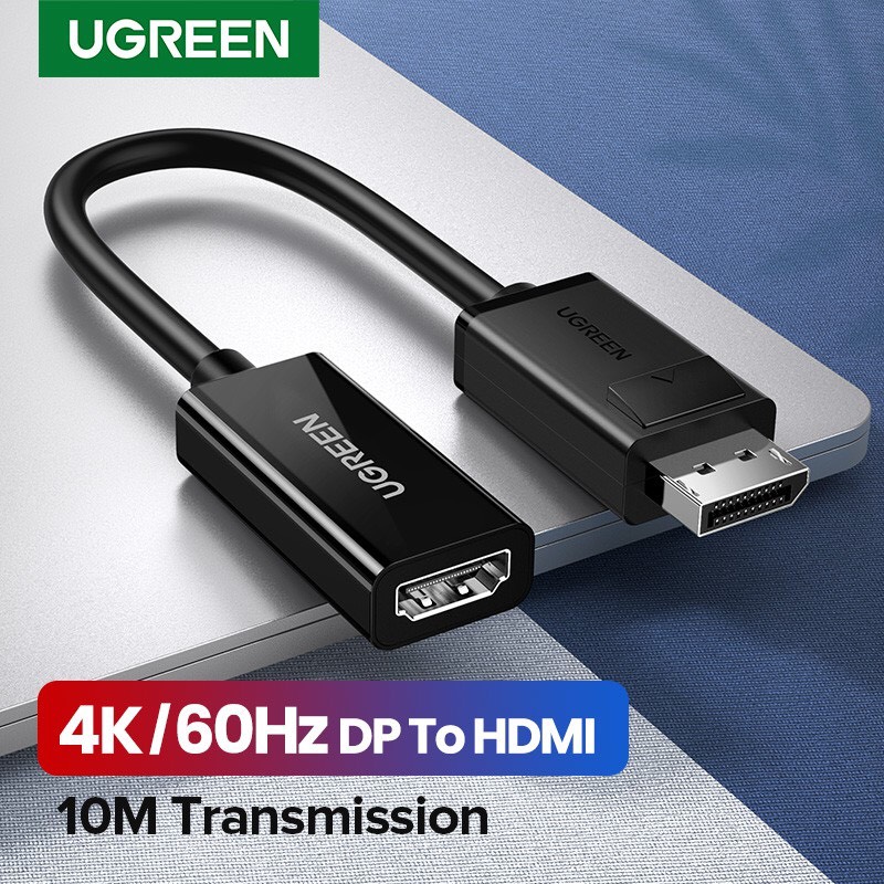 Cáp chuyển đổi Displayport to HDMI hỗ trợ 4K@60Hz chính hãng Ugreen 70694 cao cấp hàng chính hãng