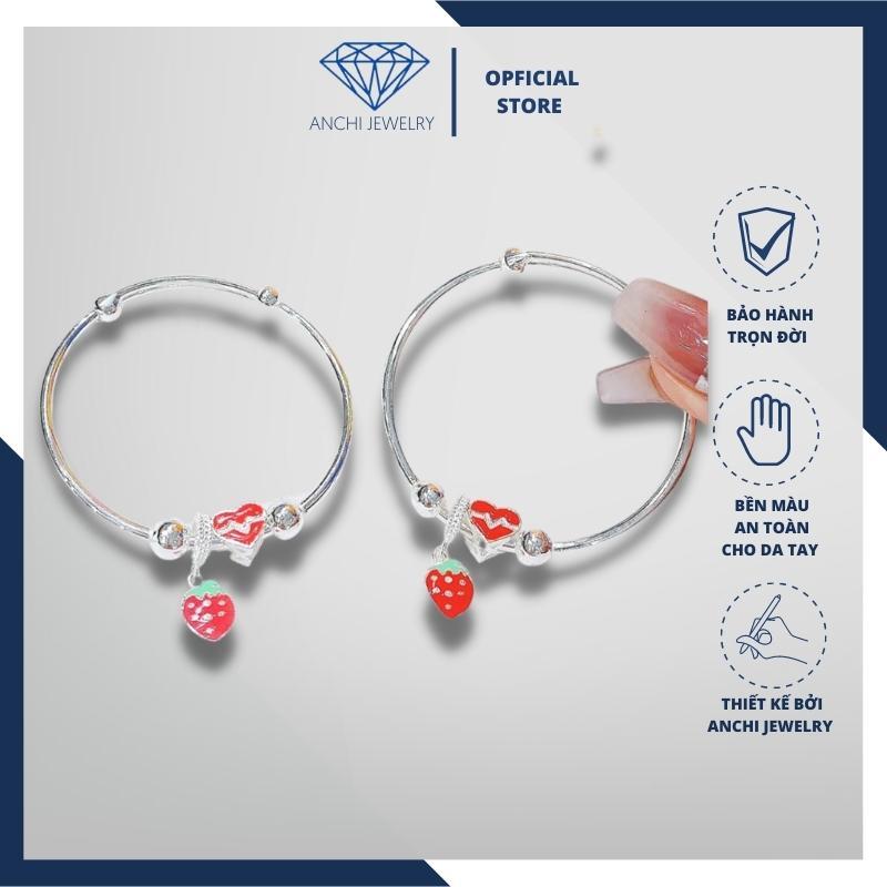 Vòng tay, lắc tay cho bé gái có chuông charm bạc ngộ nghĩnh, trang sức Anchi jewelry