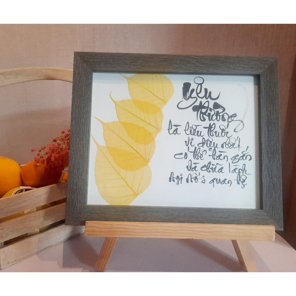 15 mẫu tranh về GIA ĐÌNH có nhiều mẫu viết bằng chữ thư pháp lá bồ đề 20x25 cm