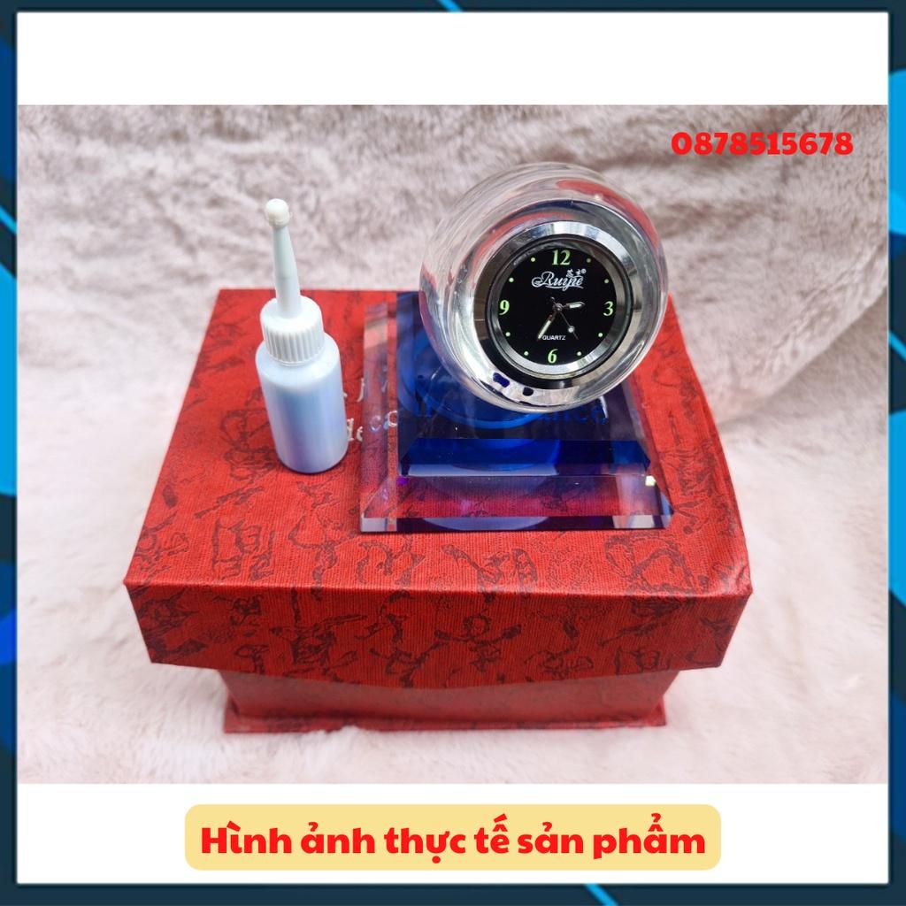 Nước hoa đồng hồ pha lê trang trí taplo ô tô màu xanh dương - tặng kèm tinh dầu thơm VIDEO THỰC TẾ